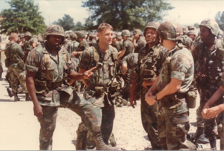 (SSG Quick, SGT John D. Mathews (without helmet), SP4 Lilton Jones, Vagenski, & Baptista